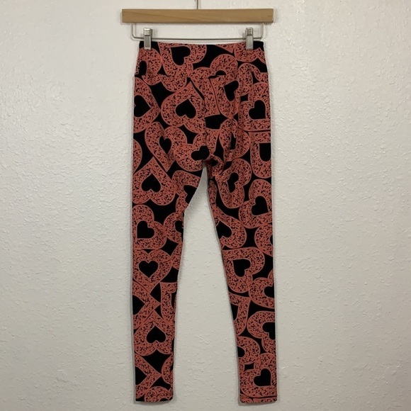 Lularoe One Size Heart Print Valentines Day Leggings - Picture 5 of 5